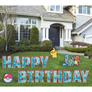 new in package Pokemon lawn signs happy birthday